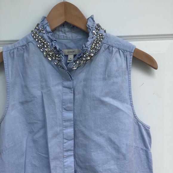J. Crew Tops - J. Crew Tilda oxford rhinestone top